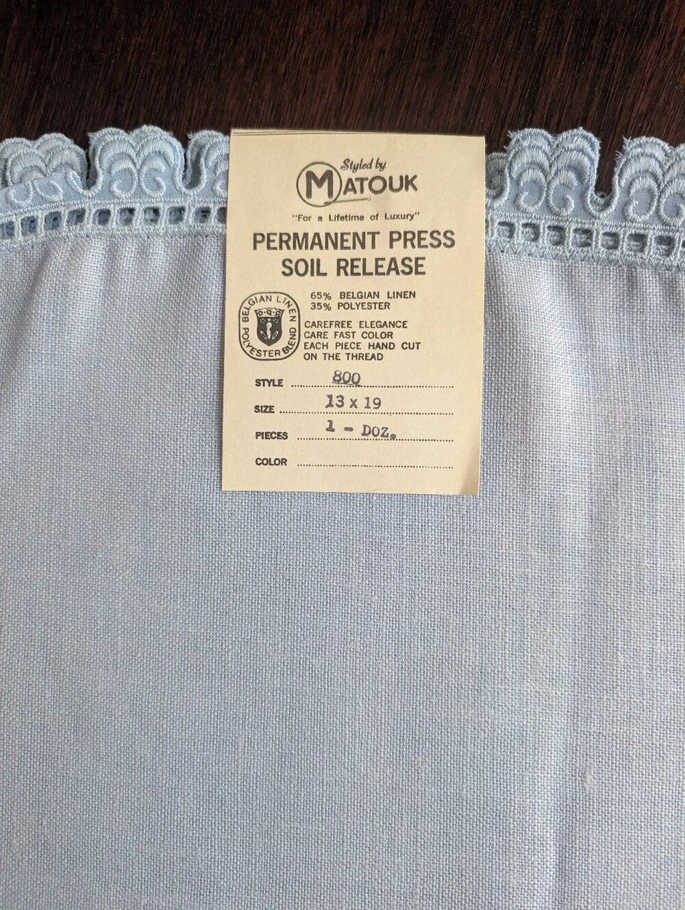 Matouk Light Blue Oval Lace-Edge Placemat